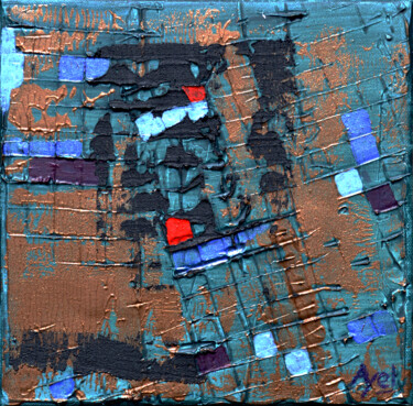 Painting titled "Terrain inaccessible" by Ayel, Original Artwork, Acrylic Mounted on Wood Stretcher frame