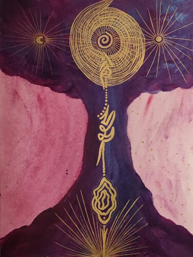 Painting titled "Tree of Insight" by Nadège Tissot (Ora), Original Artwork, Acrylic