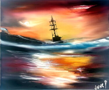 Peinture intitulée "My heart go In ital…" par Pascal Jung, Œuvre d'art originale, Huile