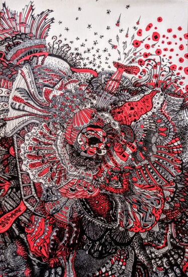 제목이 "Gravité"인 그림 Aliénor Poulain De La Fontaine로, 원작, 잉크 유리에 장착됨