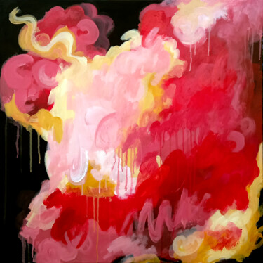 Red Storm of Emotion Peinture intitulée "Red Storm of Emotion" par Yulia Zhdanovich (MiliArt), Œuvre d'art originale, Acrylique Monté sur Châssis…
