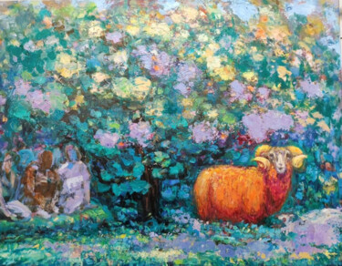 Painting titled "Aries by Julia Deva…" by Julia Devagny, Original Artwork, Oil