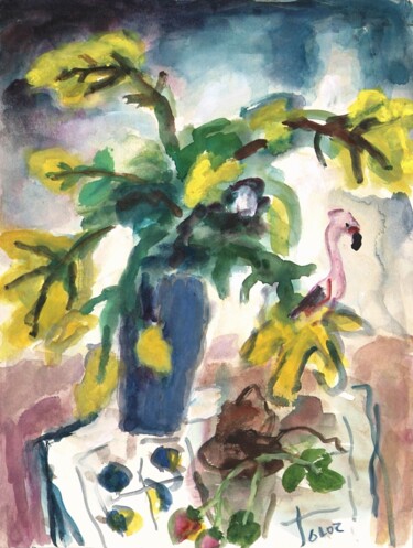 绘画 标题为“Still life of mimos…” 由Terushige Matsumoto, 原创艺术品, 水粉