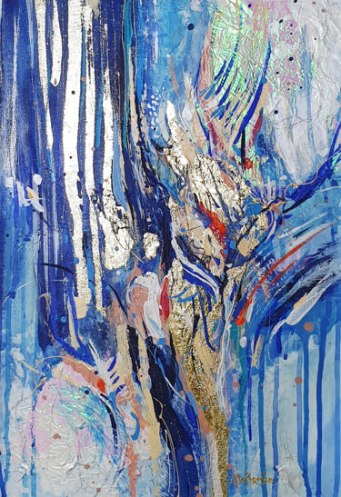 Картина под названием "ABSTRACT CHAMELEON 2" - Alla Broska, Подлинное произведение искусства, Акрил