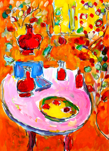 Peinture intitulée "Desserte1" par Jean Mirre, Œuvre d'art originale, Huile