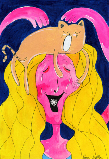 LOVE EXPRESSIONS Peinture intitulée "LOVE EXPRESSIONS" par Rena Matha, Œuvre d'art originale, Acrylique