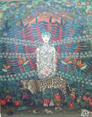 绘画 标题为“Je m'appelle Dame N…” 由Raphaël Guémard, 原创艺术品, 油