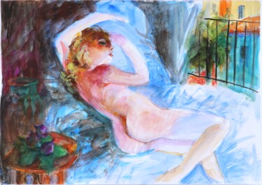 绘画 标题为“La sieste interromp…” 由Michel Charrier, 原创艺术品, 水彩