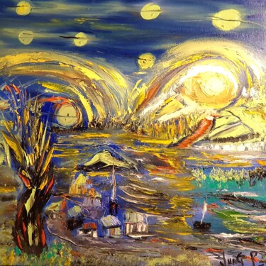 Peinture intitulée "Evocation of my fat…" par Pascal Jung, Œuvre d'art originale, Huile