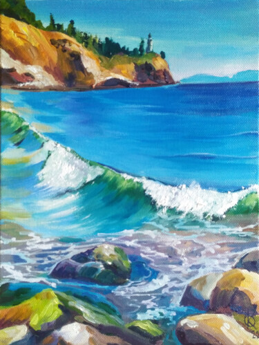 Sea shore Painting titled "Sea shore" by Olha Komisaryk (OK), Original Artwork, Oil
