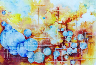 Peinture intitulée "Théorème" par Jean Jourdan, Œuvre d'art originale, Aquarelle