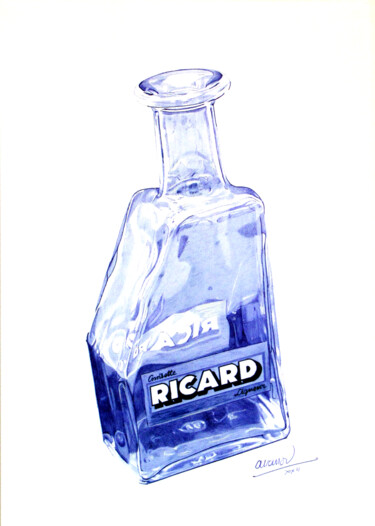 图画 标题为“Carafe de Ricard” 由Ananou, 原创艺术品, 圆珠笔
