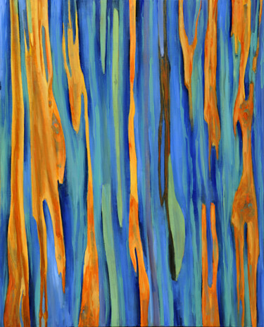 Peinture intitulée "ABSTRACTION EUCALYP…" par Renand, Œuvre d'art originale, Huile