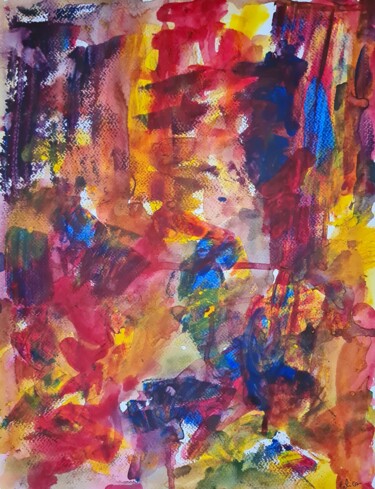 绘画 标题为“Abstraction à la li…” 由Guillaume Pelican, 原创艺术品, 丙烯