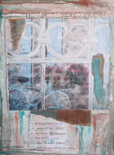 Peinture intitulée "La bicyclette bleue" par Brigitte Barcelo, Œuvre d'art originale, Acrylique