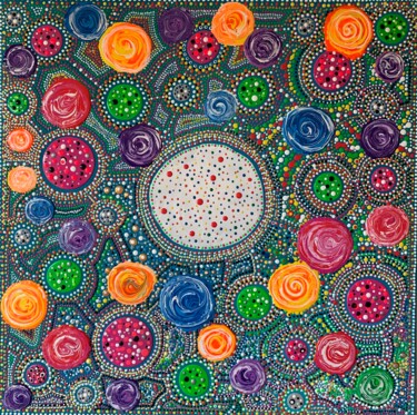 Peinture intitulée "Sky with Diamonds" par Elise H, Œuvre d'art originale, Acrylique