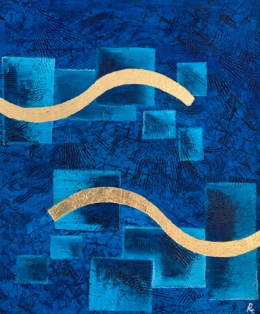 绘画 标题为“CALMA PIATTA” 由Roberto Re, 原创艺术品, 粉笔 安装在木板上