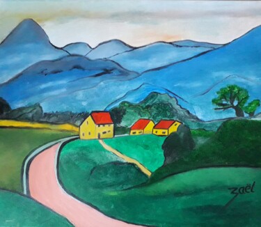 Peinture intitulée "DOUCEUR ET HAVRE DE…" par Zaël, Œuvre d'art originale, Huile Monté sur Châssis en bois