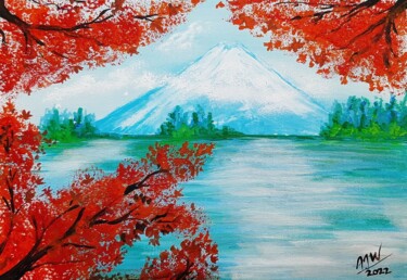 Peinture intitulée "Fujiyama view from…" par Ajw, Œuvre d'art originale, Acrylique