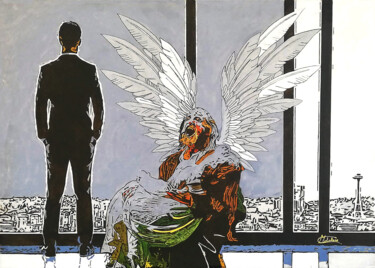 绘画 标题为“Il grido dell'Arcan…” 由Cataldo Motolese, 原创艺术品, 丙烯 安装在纸板上