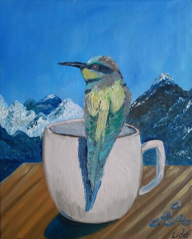 绘画 标题为“Bird Squint in the…” 由Lidiia Sazonova, 原创艺术品, 油