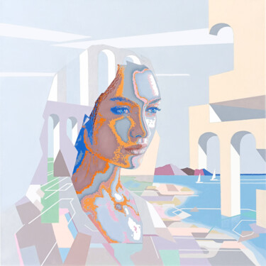 Painting titled "Travel experience" by Oleh Lavrii, Original Artwork, Oil Mounted on Wood Panel