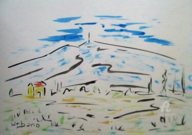 Painting titled "Ventoux aquarelle" by Roberto Urbano, Original Artwork, Watercolor