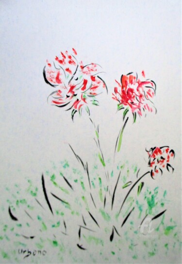 Painting titled "Flowers watercolour" by Roberto Urbano, Original Artwork, Watercolor