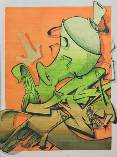 Zeichnungen mit dem Titel "Ilustacao" von Talu, Original-Kunstwerk, Marker