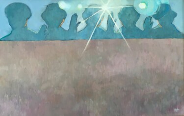 绘画 标题为“Portrait of strange…” 由Tair Tabiyev, 原创艺术品, 油 安装在纸板上