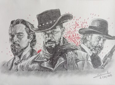 Dessin du film Django réalisé aux crayons Rysunek zatytułowany „Dessin du film Djan…” autorstwa Gilles Staub (LeCrayonAgile), Oryginalna praca, Ołówek