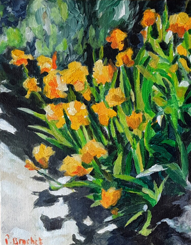Peinture intitulée "Iris à Bagatelle" par Pascal Brachet, Œuvre d'art originale, Acrylique