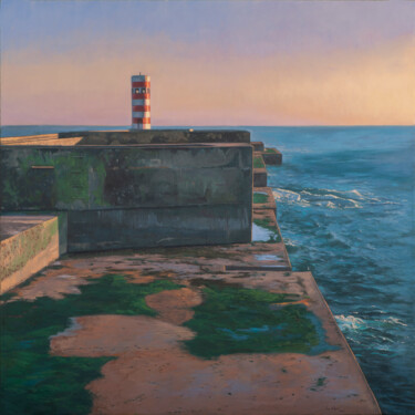 Faro Barra do Douro-II Malerei mit dem Titel "Faro Barra do Douro…" von Juan Álvarez Cebrián, Original-Kunstwerk, Öl Auf Keilrahmen aus Holz montie…