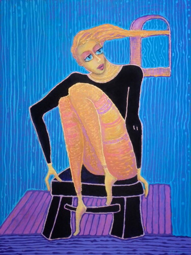 绘画 标题为“Przy oknie” 由Bohdan Wincenty Łoboda, 原创艺术品, 丙烯