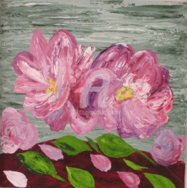 제목이 "Pivoines Stylisées"인 미술작품 Colette Pennarun로, 원작, 기름 artwork_cat.에 장착됨