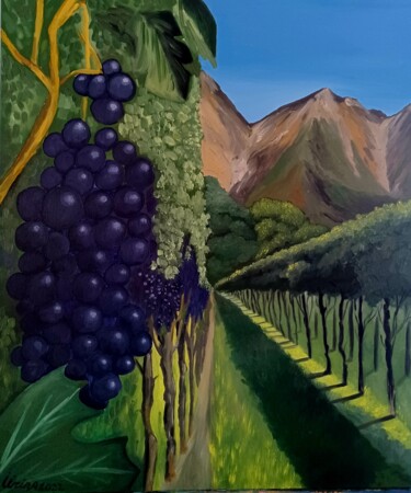 New grape harvest, Spain Painting Peinture intitulée "New grape harvest,…" par Irina Ibragimova, Œuvre d'art originale, Huile Monté sur Châssis en bois