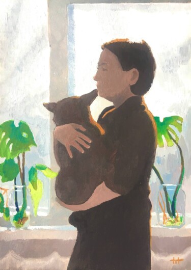 绘画 标题为“Dinara at Baribayeva” 由Tair Tabiyev, 原创艺术品, 油