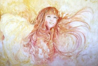 Pittura intitolato "Angelo" da Soales, Opera d'arte originale, Tempera