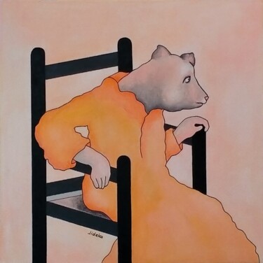 Peinture intitulée "Etude sur le vieill…" par Jocelyne Deschamps-Kus, Œuvre d'art originale, Acrylique Monté sur Châssis en…
