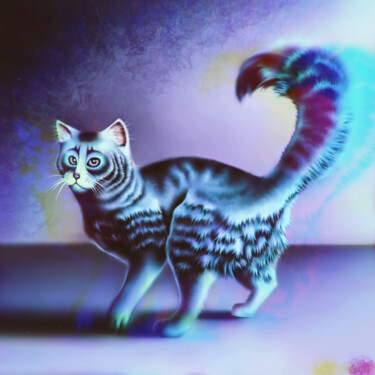 数字艺术 标题为“Cat” 由Ангелина Беляева (ZaryDreamLay), 原创艺术品, 数字油画