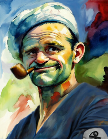 数字艺术 标题为“Popeye” 由Michele Poenicia, 原创艺术品, 数字油画