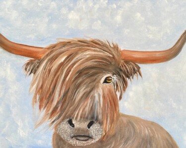 highland cow oil painting .Cow Painting Farmhouse Original 绘画 标题为“highland cow oil pa…” 由Oksana Harris, 原创艺术品, 油