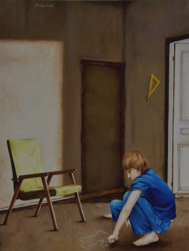 Peinture intitulée "Dessine moi un beau…" par Plumerand Frédéric, Œuvre d'art originale, Huile
