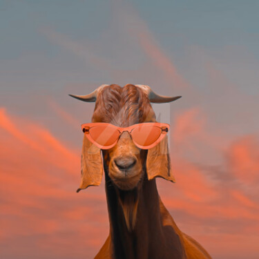 数字艺术 标题为“Damascus shami goat…” 由Ievgeniia Bidiuk, 原创艺术品, 数字油画