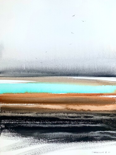 绘画 标题为“ABSTRACTION. RIVER…” 由Eugenia Gorbacheva, 原创艺术品, 水彩