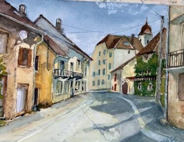 Painting titled "Sellieres 2" by Michel Kulisa, Original Artwork, Watercolor