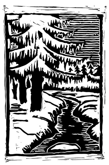 印花与版画 标题为“Neige” 由Franck Canorel, 原创艺术品, Linocuts