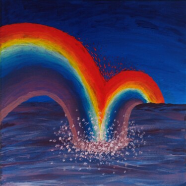 绘画 标题为“Rainbow” 由Samuel Hasenboehler, 原创艺术品, 丙烯 安装在木质担架架上