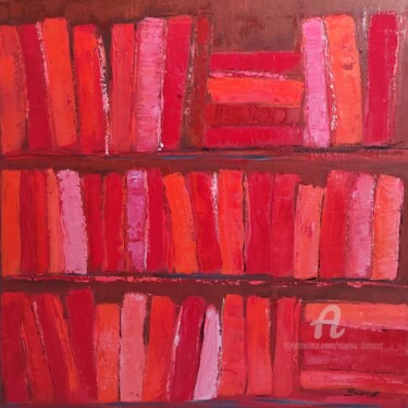Malerei mit dem Titel "red books" von Sophie Dumont, Original-Kunstwerk, Öl