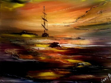 Peinture intitulée "Long is the Road" par Pascal Jung, Œuvre d'art originale, Huile